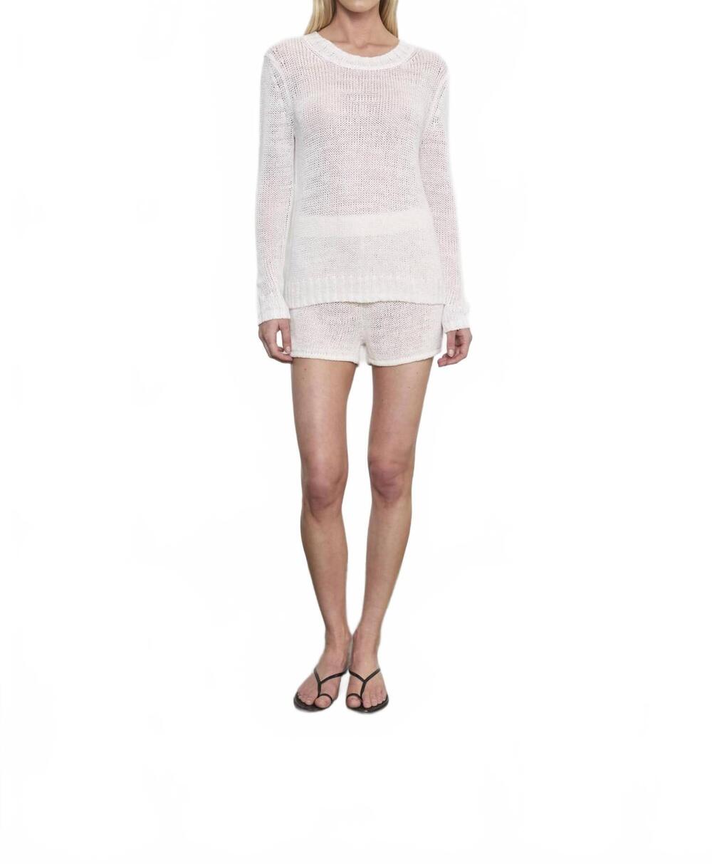 NEW ENZA COSTA linen open knit short in white